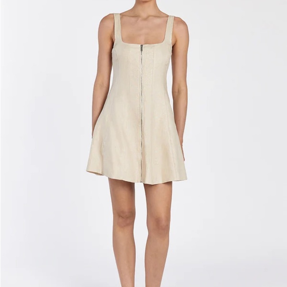 HARRIET SAND LINEN MINI DRESS